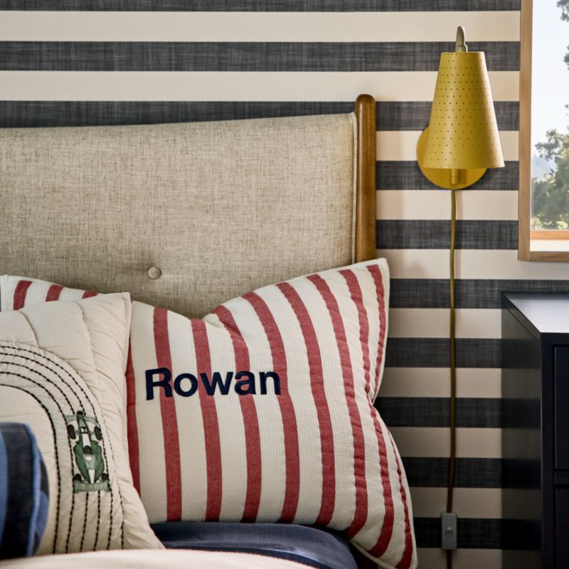 Red Striped Waffle Weave Organic Cotton Kids Pillow Sham - image 1 of 9
