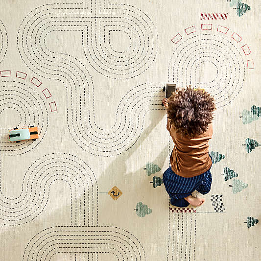 Victory Laps Washable Kids Area Rug
