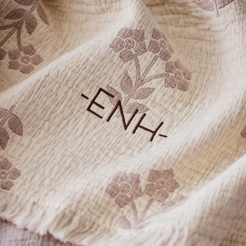Flora Floral Matelasse Sunset Purple Organic Cotton Baby Stroller Blanket - image 4 of 11