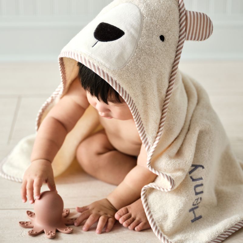 Cuddle Bear Undyed 100% Organic Cotton Hooded Baby Towel - image 3 of 12