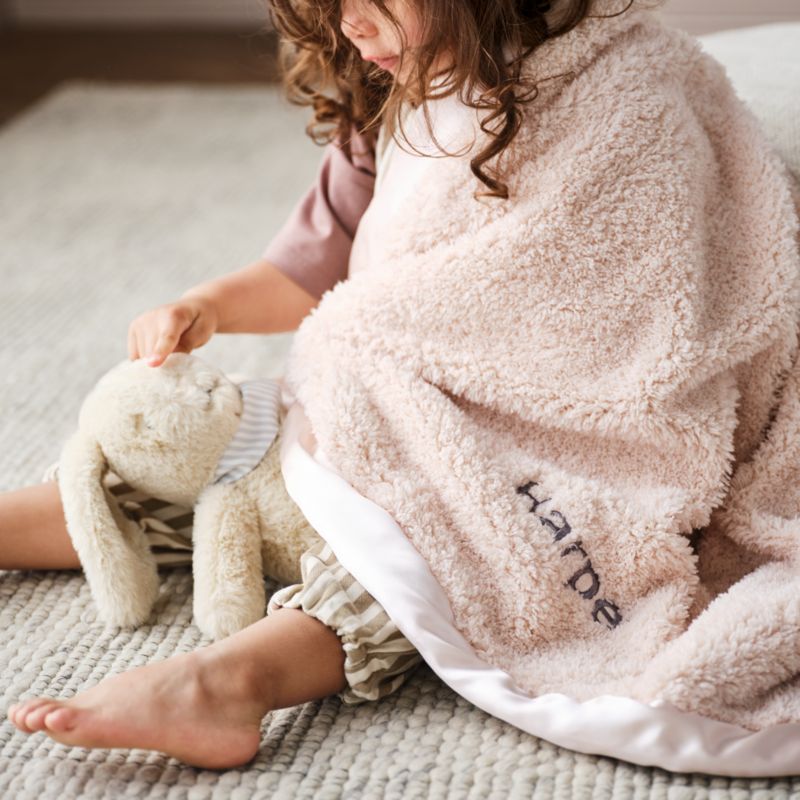 Satin Trim Luminous Pink Plush Baby Stroller Blanket - image 3 of 8