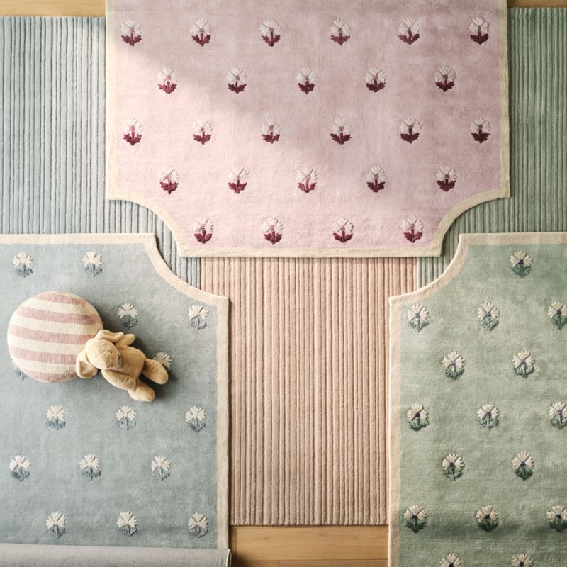 Floral Reverie Lilac Rose Wool Kids Area Rug 5x8 - image 3 of 8