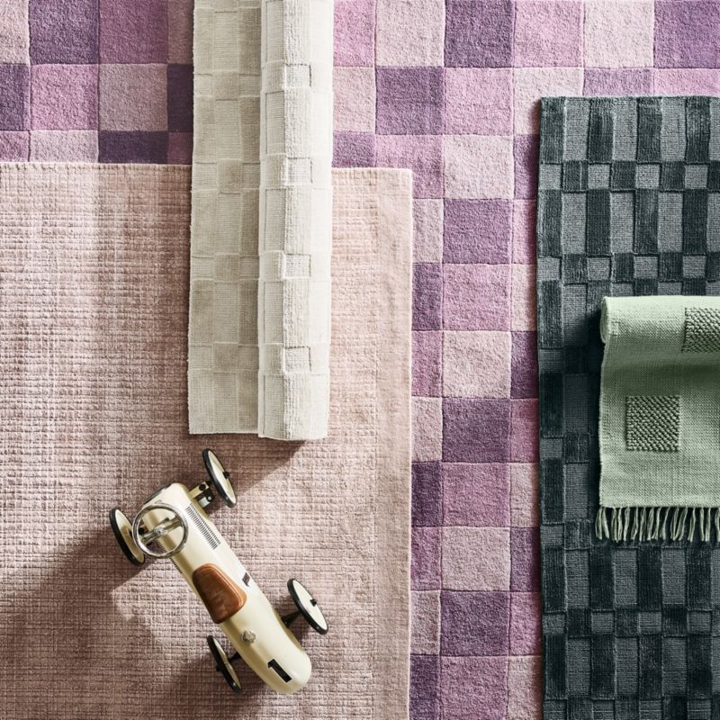 Paloma Textured Stripe Rosy Lilac Wool Kids Area Rug 5'x8' - image 1 of 7