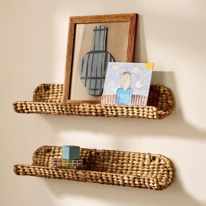 Wonderful Wicker Natural Kids Book Ledge Shelf - image 1 of 5