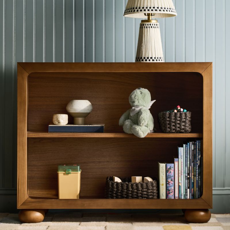 Emery Walnut Wood 2-Shelf Kids Bookcase - image 2 of 6