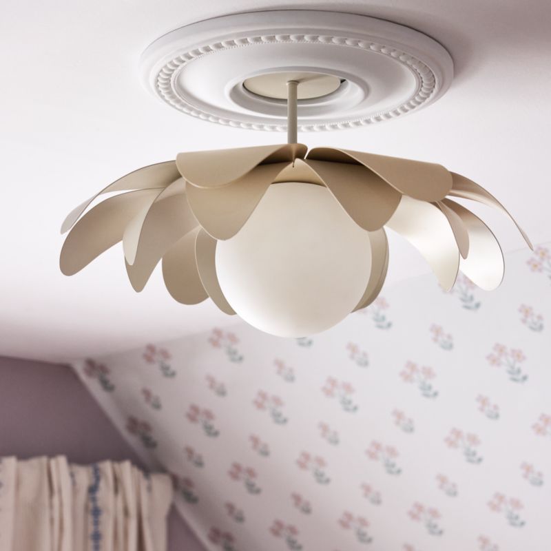 Palm Cream 24" Semi-Flush Mount Ceiling Light - image 2 of 5