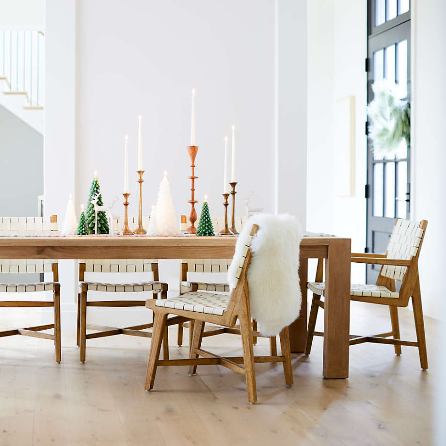 Woven leather best sale dining room chairs