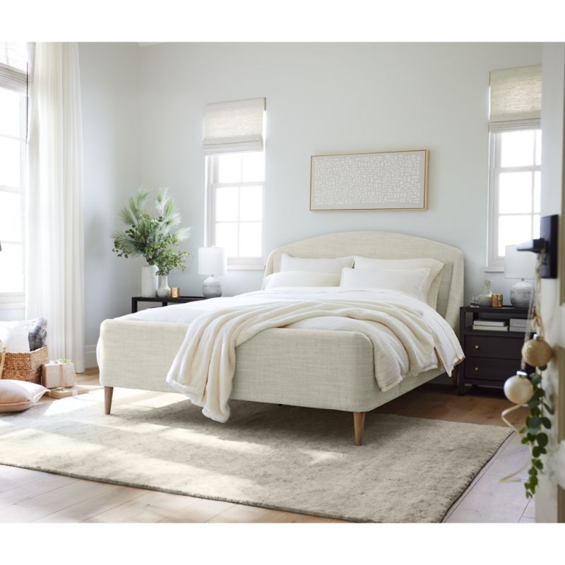 Lafayette Natural Beige Upholstered Queen Bed - image 5 of 16