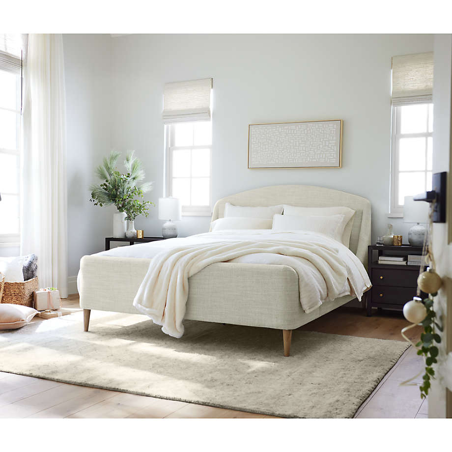 Lafayette Natural Beige Upholstered Queen Bed