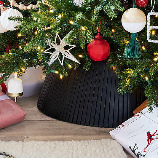 Skei Black Wood Christmas Tree Collar 24"