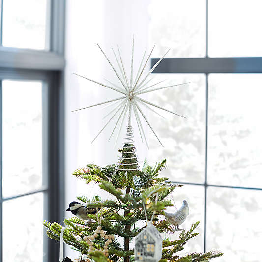 Glitter Silver 3D Star Christmas Tree Topper