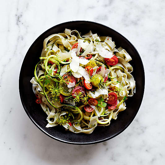 Marin Matte Black Stoneware Low Bowl