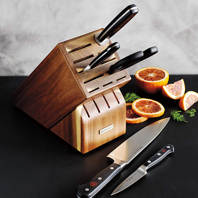 Wusthof Gourmet 12pc Knife Block Set, 15-Slot Acacia - Browns Kitchen