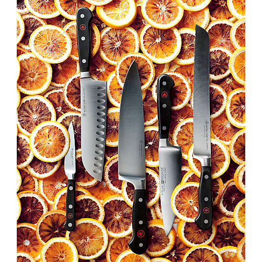 Wusthof ® Classic Black 7" Hollow Edge Santoku Knife
