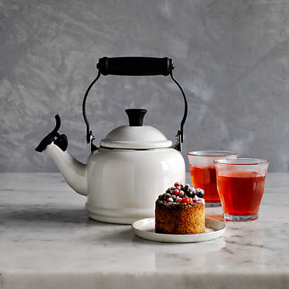 Le Creuset Demi 1.25 Qt. White Stovetop Whistling Tea Kettle