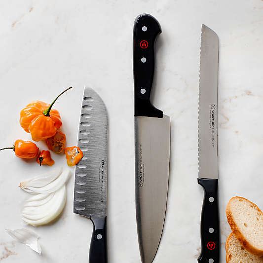 Wusthof ® Gourmet Black 7" Hollow Edge Santoku Knife