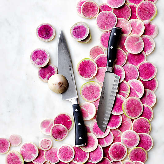 Wusthof ® Classic Ikon Black 7" Hollow Edge Santoku Knife