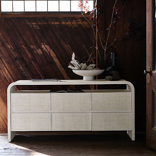 Rica 60" Grasscloth 6-Drawer Dresser by Leanne Ford