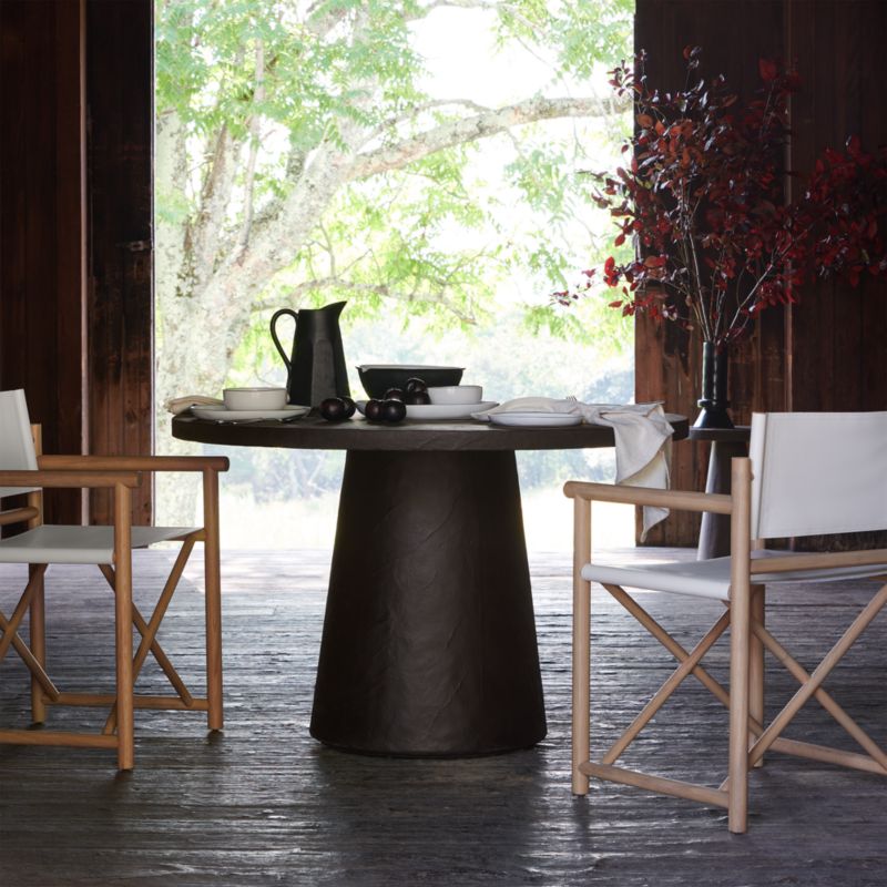 Willy 48" Charcoal Brown Pedestal Dining Table by Leanne Ford