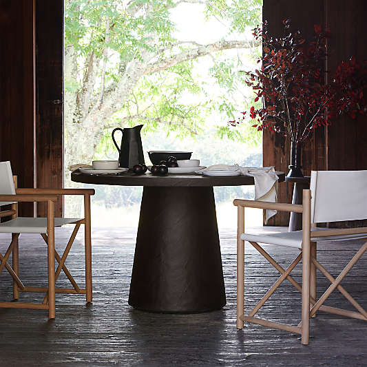 Willy 48" Charcoal Pedestal Dining Table by Leanne Ford