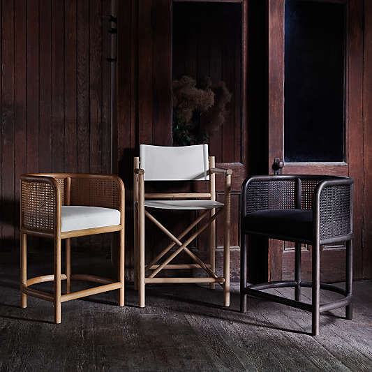 Fields Charcoal Cane Counter Stool by Leanne Ford