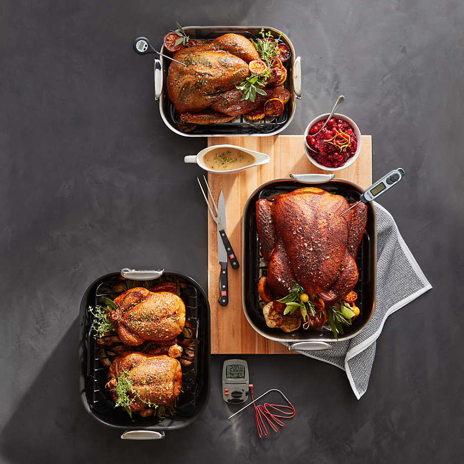 Non stick sales turkey roasting pan