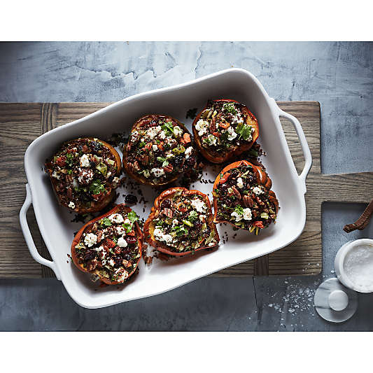 Marin 13.5"x10" White Stoneware Large Baker with Handles