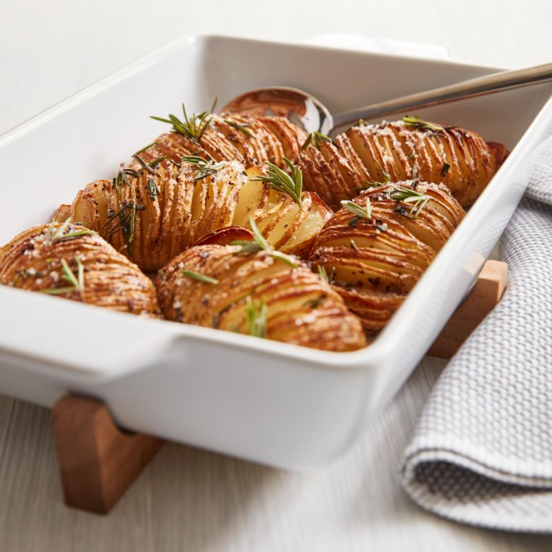 Oven-to-Table Rectangle Baking Dish with Wood Stand