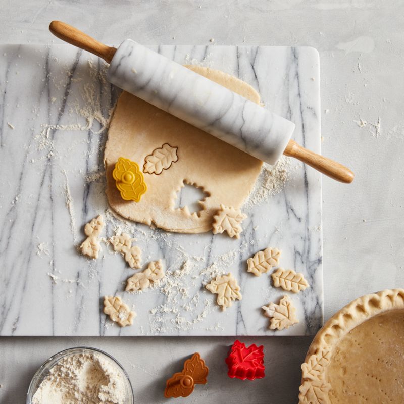 French Kitchen White Marble Rolling Pin with Stand + Reviews | Crate u0026  Barrel