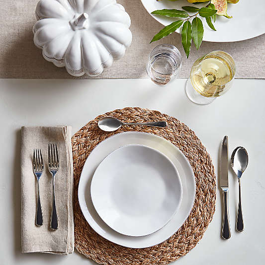 Marin White Stoneware Dinner Plate