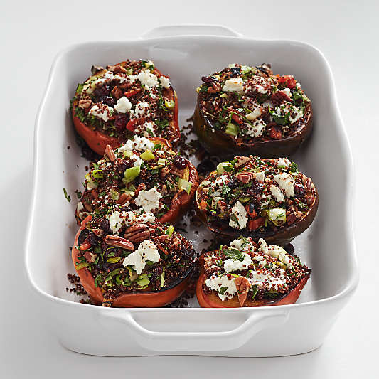 Marin 12"x 8.5" White Stoneware Medium Baker with Handles