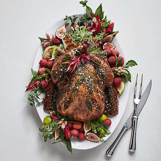 Marin White Large Stoneware Oval Serving Platter