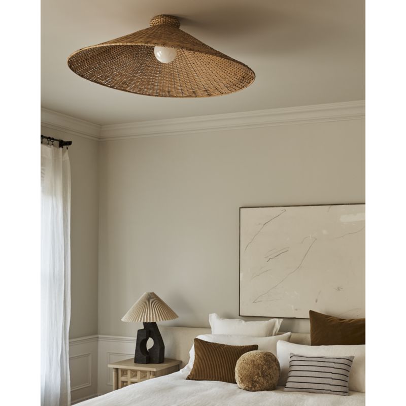 Tisse Oversized Woven Rattan Flush Mount Light by Athena Calderone