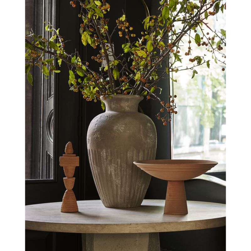 Brooklyn Cannelée Grey Floor Vase 20 by Athena Calderone + Reviews