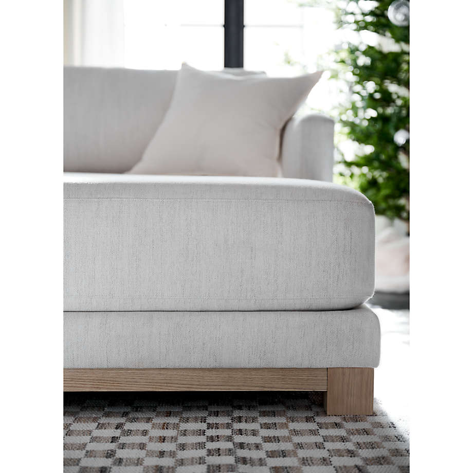 Gather Deep Wood Base Bench Sofa Reviews Crate Barrel