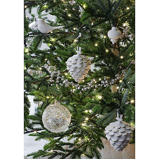 Gold Dipped White Ceramic Pinecone Christmas Tree Ornament
