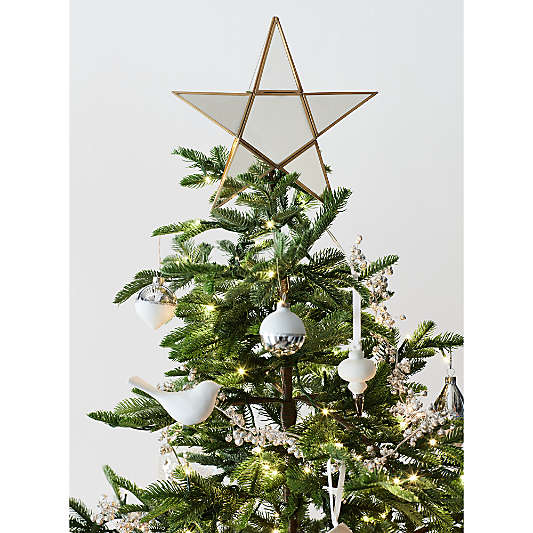 White Wood Bird Christmas Tree Ornament Clip