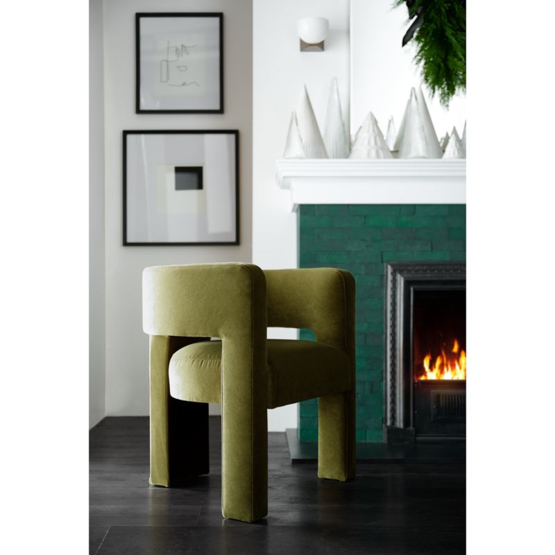 Sculpt Velvet Accent Chair + Reviews Crate & Barrel Canada