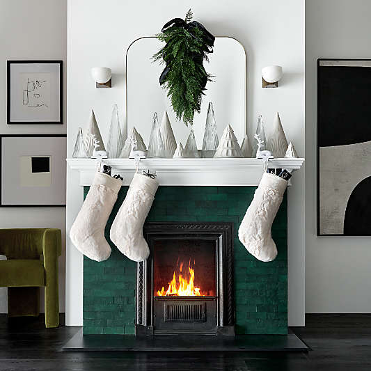 Warm White Faux Fur Christmas Stocking