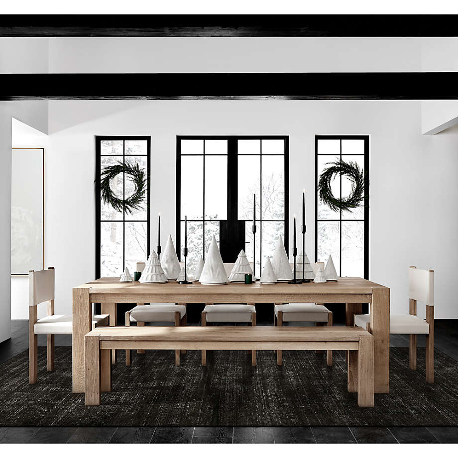 Oak solid top wood dining table