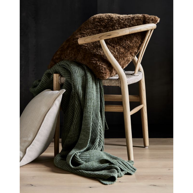 Sweater Knit 70"x55" Verte Green Throw Blanket - image 5 of 10