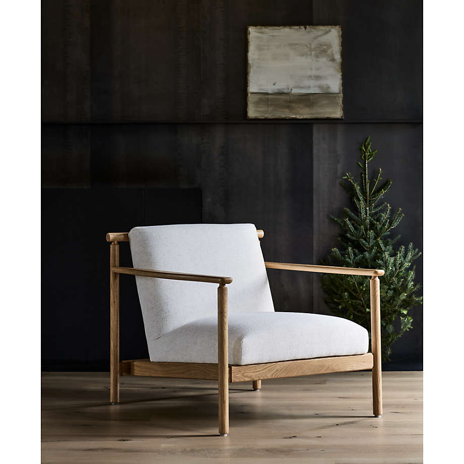 Ojai Upholstered Wood Frame Accent Chair Reviews Crate Barrel