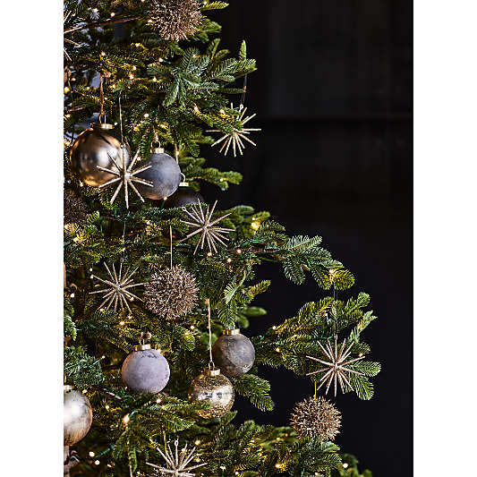 3D Silver Glitter Star Christmas Tree Ornaments, Set of 12
