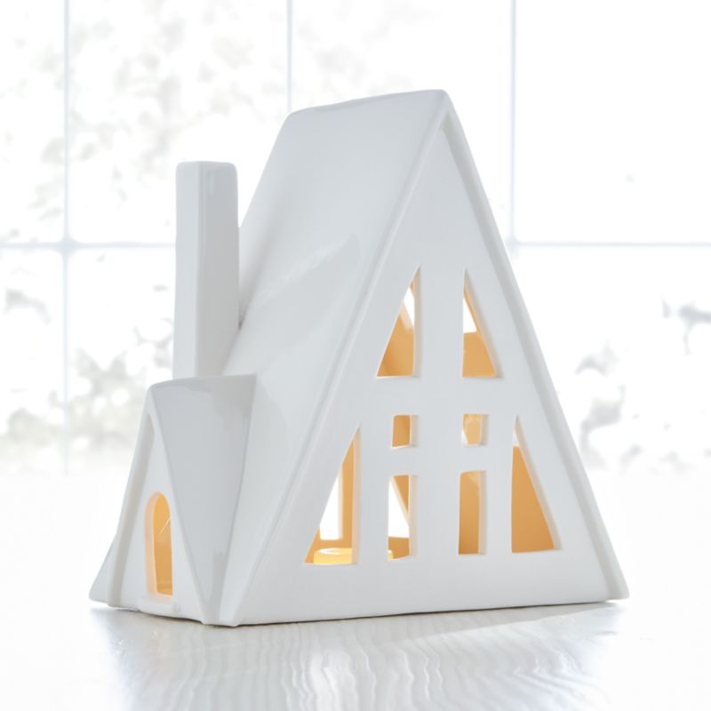 Alpine White Ceramic Christmas Houses Set Of 5 Reviews Crate Barrel   CB H22 DH 40 203 Det V1 013