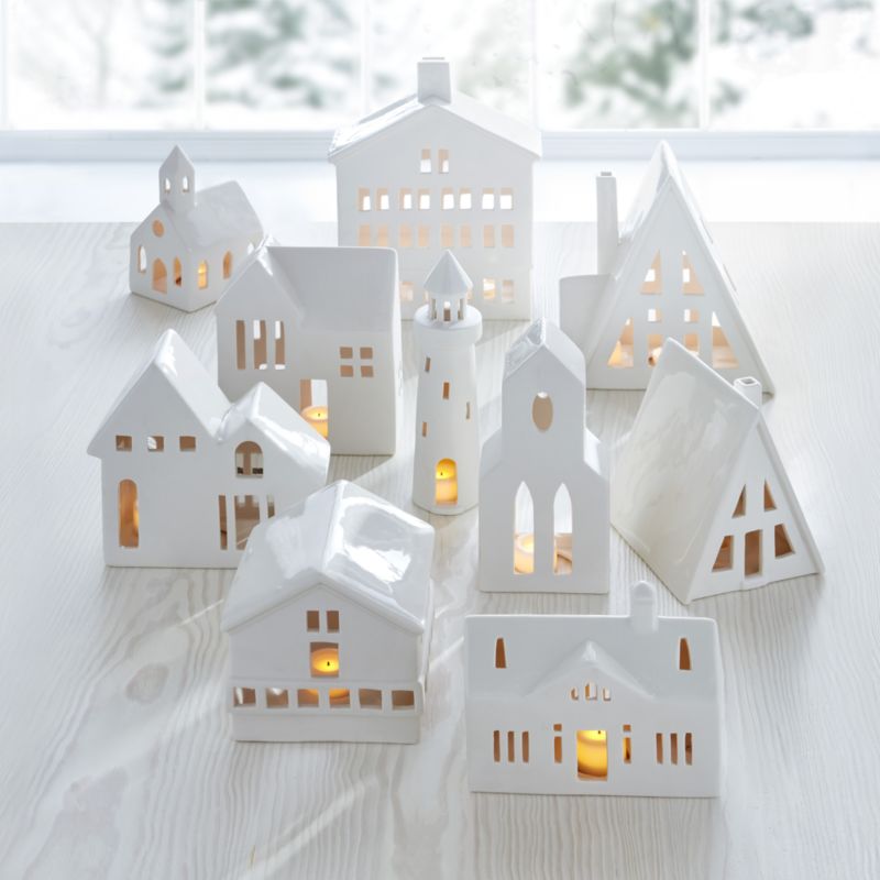 White Ceramic Holiday Ranch House - image 10 of 13