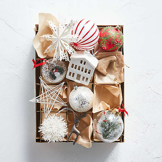Red and White Wide Striped Glass Ball Christmas Tree Ornament