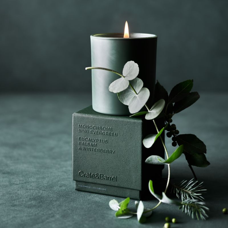 Monochrome No. 03 Evergreen 3-Wick Scented Candle - Eucalyptus, Balsam and Winterberry - image 3 of 7