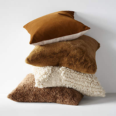 Sheepskin Throw Pillows — Curated Event Rentals