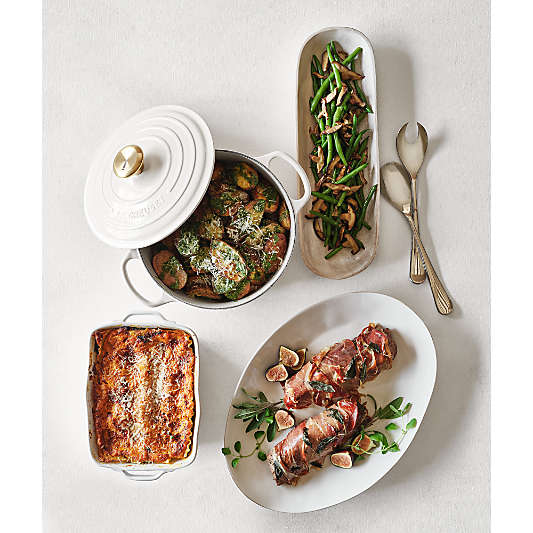 Marin 10"x7" White Stoneware Small Baker with Handles