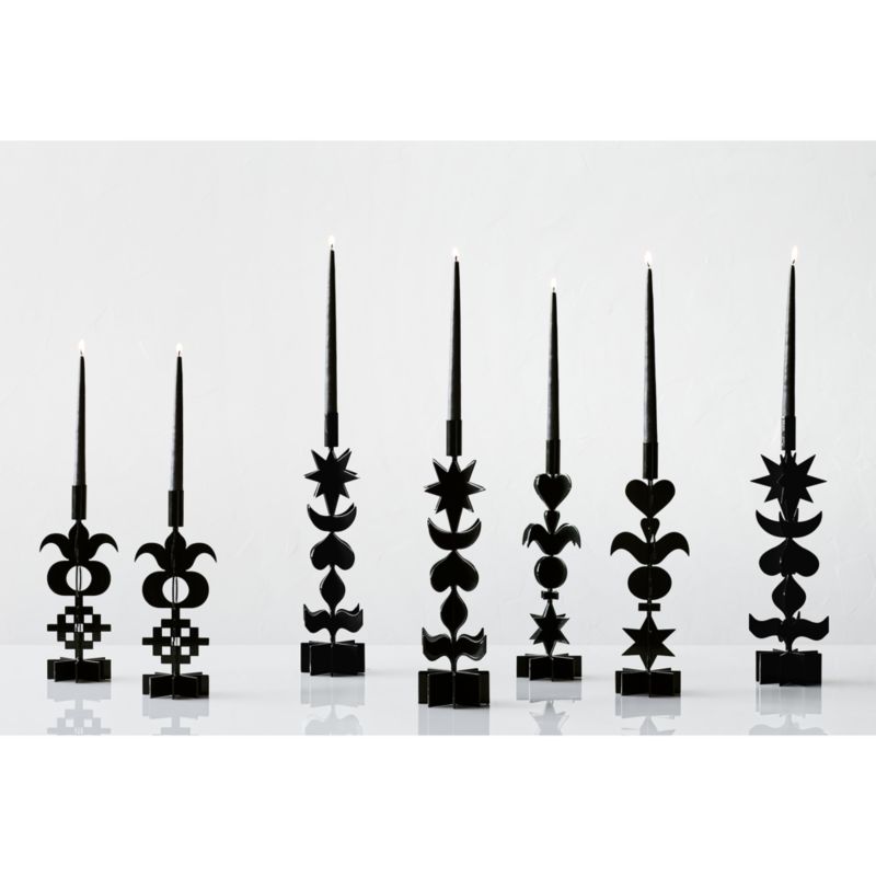 Picado Large Black Metal Taper Candle Holder 18" by Lucia Eames™